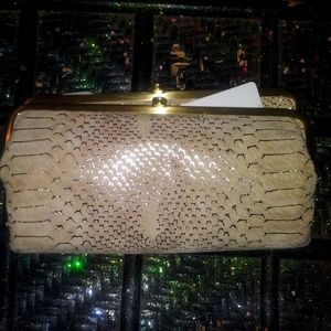 HOBO Lauren clutch wallet in gold filigree exotic